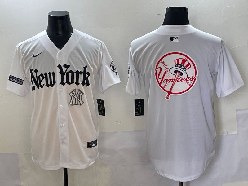 Men 2025 New York Yankees Blank White Five generations Joint Name Nike MLB Jersey style 100->new york yankees->MLB Jersey
